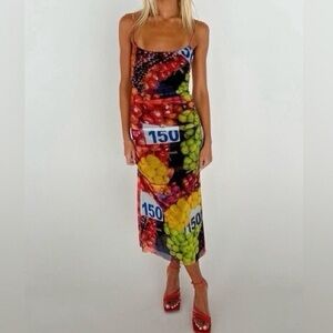 ZARA Fruit Print Midi Dress | Betsey Johnson–Inspired • Y2K Camp